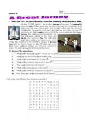 English Worksheet: a great journey