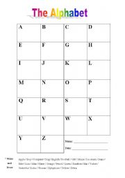 English worksheet: The alphabet