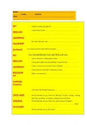 English Worksheet: students initial evaluation