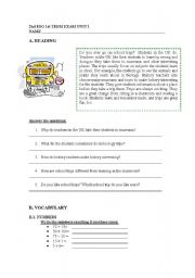 English Worksheet: exam present simple, verb to be and have got and vocabulary