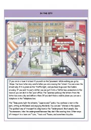 English Worksheet: In the town - I part