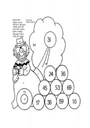 English worksheet: Numbers clown