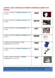 PRESENT CONTINUOS- PAST CONTINUOS - SIMPLE PRESENT- SIMPLE PAST ACTIVITY