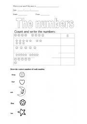 English worksheet: Numbers