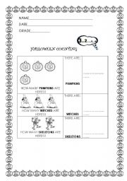 English worksheet: Halloween counting worksheet