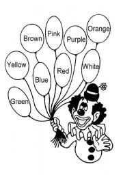 English Worksheet: Clown colors
