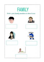 English worksheet: family