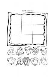 English Worksheet: Family tic tac toe