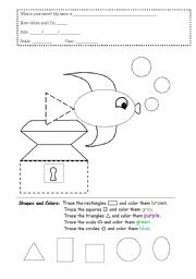 English Worksheet: Shapes and colours