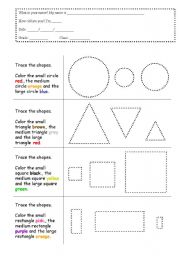 English worksheet: Shapes and colours