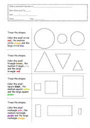 English Worksheet: Shapes and colours