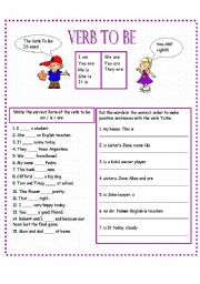 English Worksheet: Verb To Be