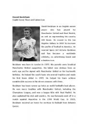 English Worksheet: David Beckham