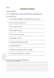 English Worksheet: webquest about aborigines