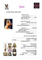 English Worksheet: Pink by Aerosmith part 1