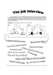 English Worksheet: THE JOB INTERVIEW. Indirect Questions