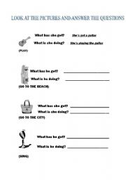 English worksheet: have got - pres continuous