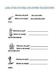 English Worksheet: have got - pres continuous