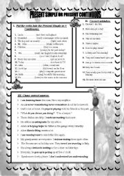 English Worksheet: Present Simple & Present Continuous