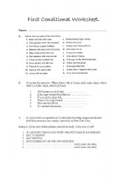 English Worksheet: FIRST CONDITONAL. Superstitions