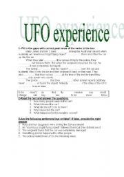 English Worksheet: UFO experience