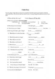 English Worksheet: Chain Story