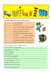 English Worksheet: WH- QUESTIONS