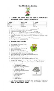 English Worksheet: The Princess and the Frog