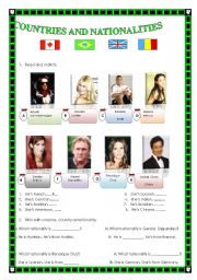 English Worksheet: Countries and nationalities