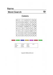 English worksheet: Colours