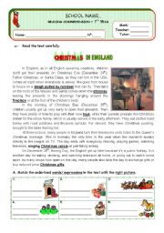 English Worksheet: Christmas in England