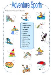 English Worksheet: Adventure Sports 1