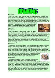 English Worksheet: Reading: BANKING