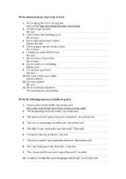 English Worksheet: Reported Statements