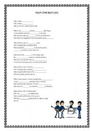 English Worksheet: help -the beatles