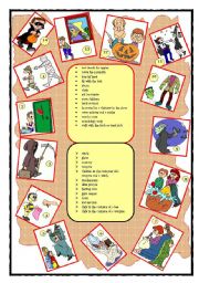 HALLOWEEN GAME - using present continuous and 