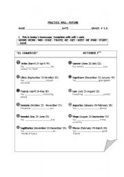 English worksheet: will