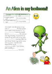 English Worksheet: An  Alien in my Bedroom!!