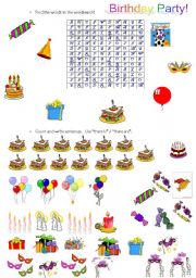 English Worksheet: Birthday Party!