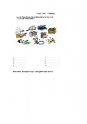 English worksheet: FOOD  AND  COOKING