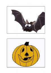 English worksheet: bat and pumpkin