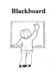 English worksheet: School objects: blackboard
