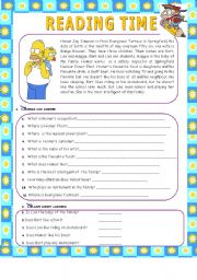 English Worksheet: HOMER SIMPSON