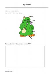 English worksheet: My Monster