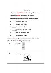 English worksheet: Puctuation