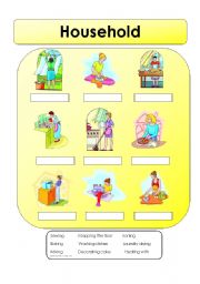 English Worksheet: Household