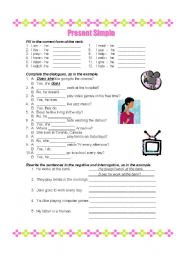 English Worksheet: Present Simple