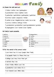 English Worksheet: Family Relationships