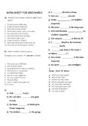 English Worksheet: to be 