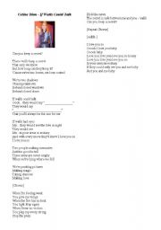 English Worksheet: Celine Dion - If Walls Could Talk